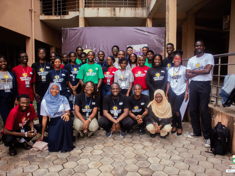 Yusuf (Lead Facilitator) & Participants of the Innovate4Impact Designathon 1.0 in Ibadan, Nigeria